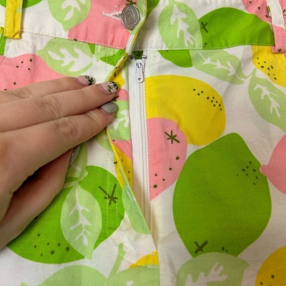LILLY Pulitzer Lemonade Orange Blossom High Rise Shorts Rare Classic Vintage 4 - Picture 5 of 8